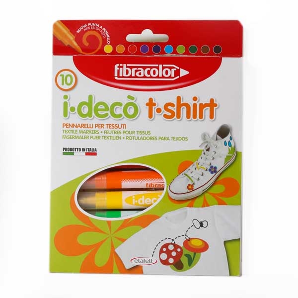 12 pennarelli i-dec&ograve; t-shirt Fibracolor