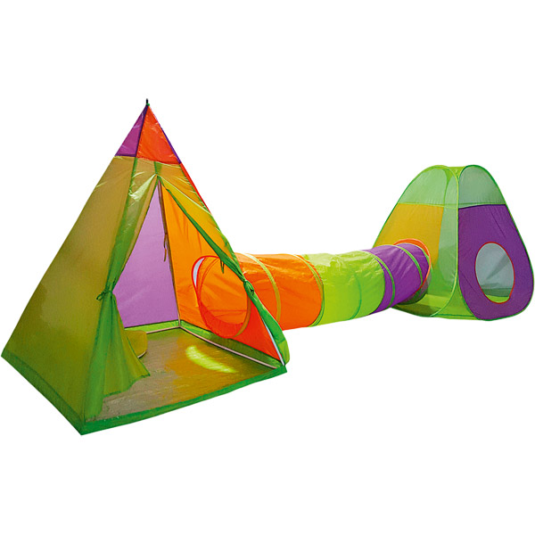 Set tenda villaggio con tunnel
