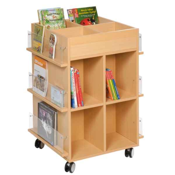 Carrello Libreria Mobile 2 Ripiani - Organizer Con Ruote Per Casa E Ufficio - Foto 5